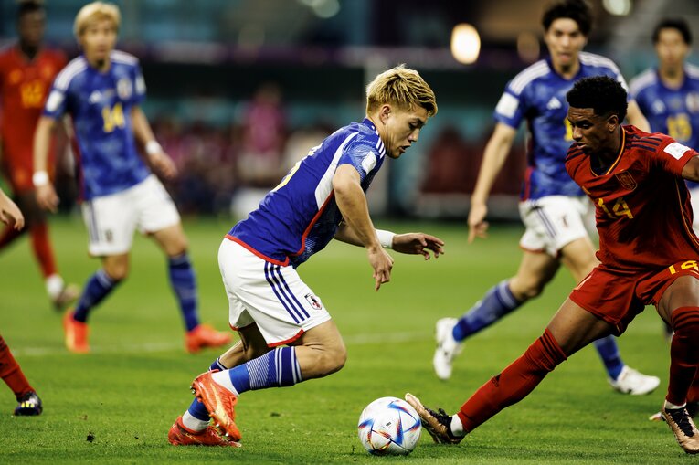 逆転ゴールにつながったクロスボール　©︎Kiichi Matsumoto/JMPA