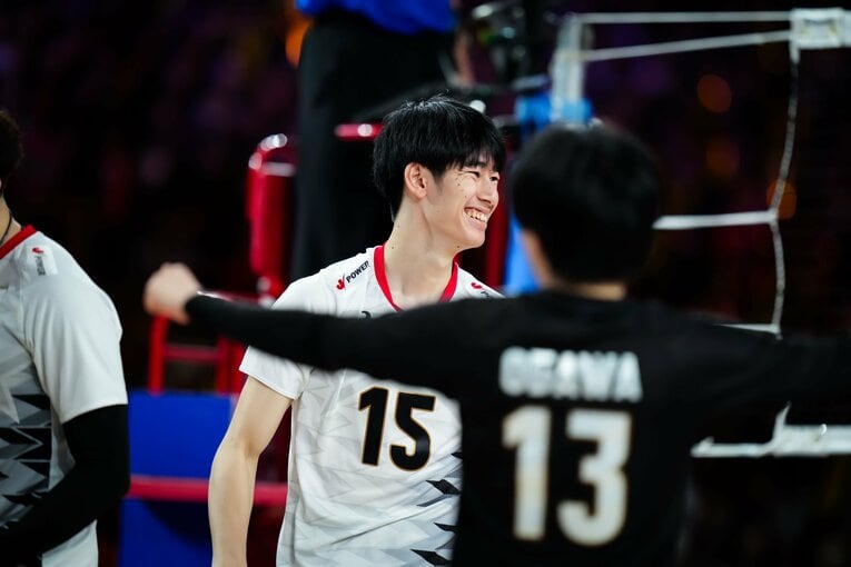 パリ五輪メンバー入りを果たした甲斐優斗（20歳／専修大）など、次世代の選手たちにも注目が集まっている　©︎Volleyball World