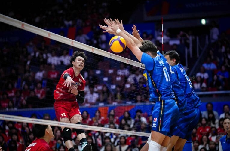 高橋藍（VNLイタリア戦）©Volleyball World