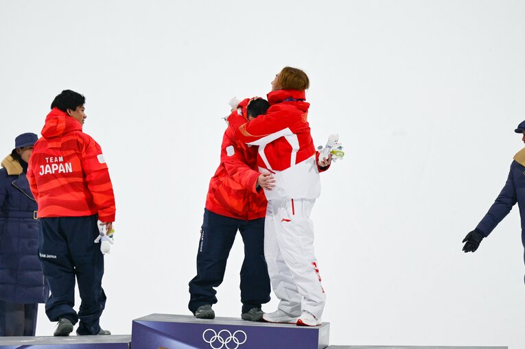 木村葵来が金メダル、木俣椋真が銀メダルを獲得した男子ビッグエア　©Nanae Suzuki／JMPA