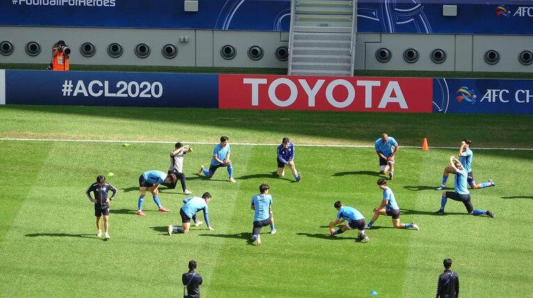 蔚山現代FC　試合前の練習風景（本人提供）