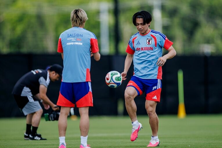 W杯に向けてナッシュビルで調整する上田綺世　©Kiichi Matsumoto/JMPA