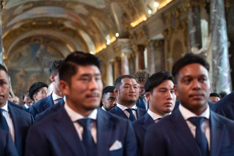 2023 ラグビーW杯 プレビュー 日本代表 ウェルカムセレモニー　©︎AFP/AFLO
