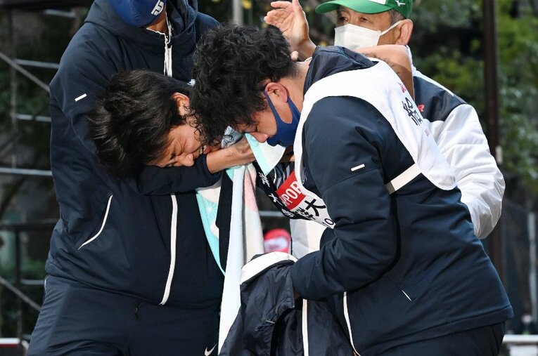 箱根駅伝10区を走り、総合10位でフィニッシュした東洋大学の清野太雅（4年） ／ photograph by JIJI PRESS