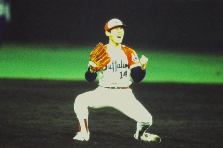 1989年の優勝決定の胴上げ投手となった阿波野　©Kazuaki Nishiyama