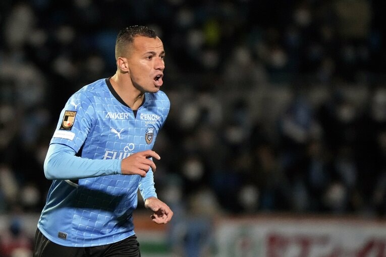 昨季リーグ23得点で得点王、Jリーグ最優秀選手をW受賞、ベスト11にも選ばれたレアンドロ・ダミアン（32歳）。2019年シーズンに川崎に移籍してきた。元ブラジル代表、セレソンでは17試合に出場　©Getty Images