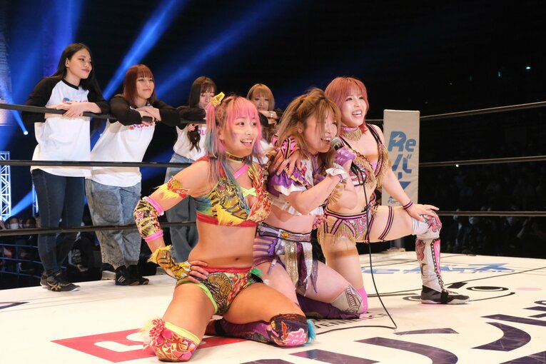 4.29スターダム大田区大会。コズミック・エンジェルズが勝利するとCOLOR'Sもリングへ