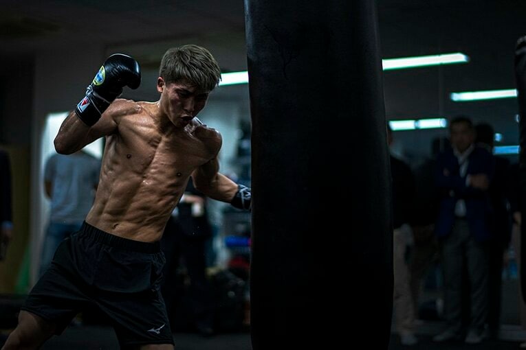 2019年ドネア戦前の公開練習 ／ photograph by Takuya Sugiyama