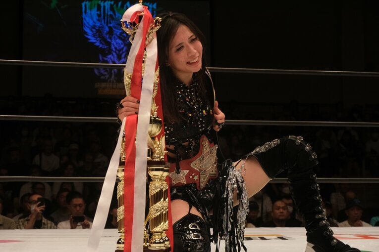 無料中継でも話題を集めた上谷沙弥vsAZM（9月27日）　©Norihiro Hashimoto