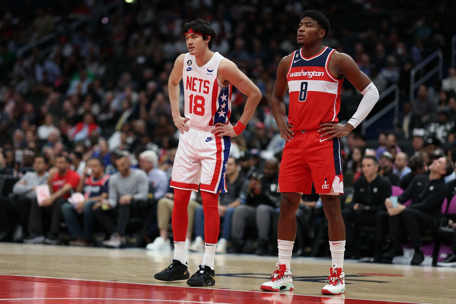 ウィザーズ戦で実現した日本人対決 ©︎Getty Images