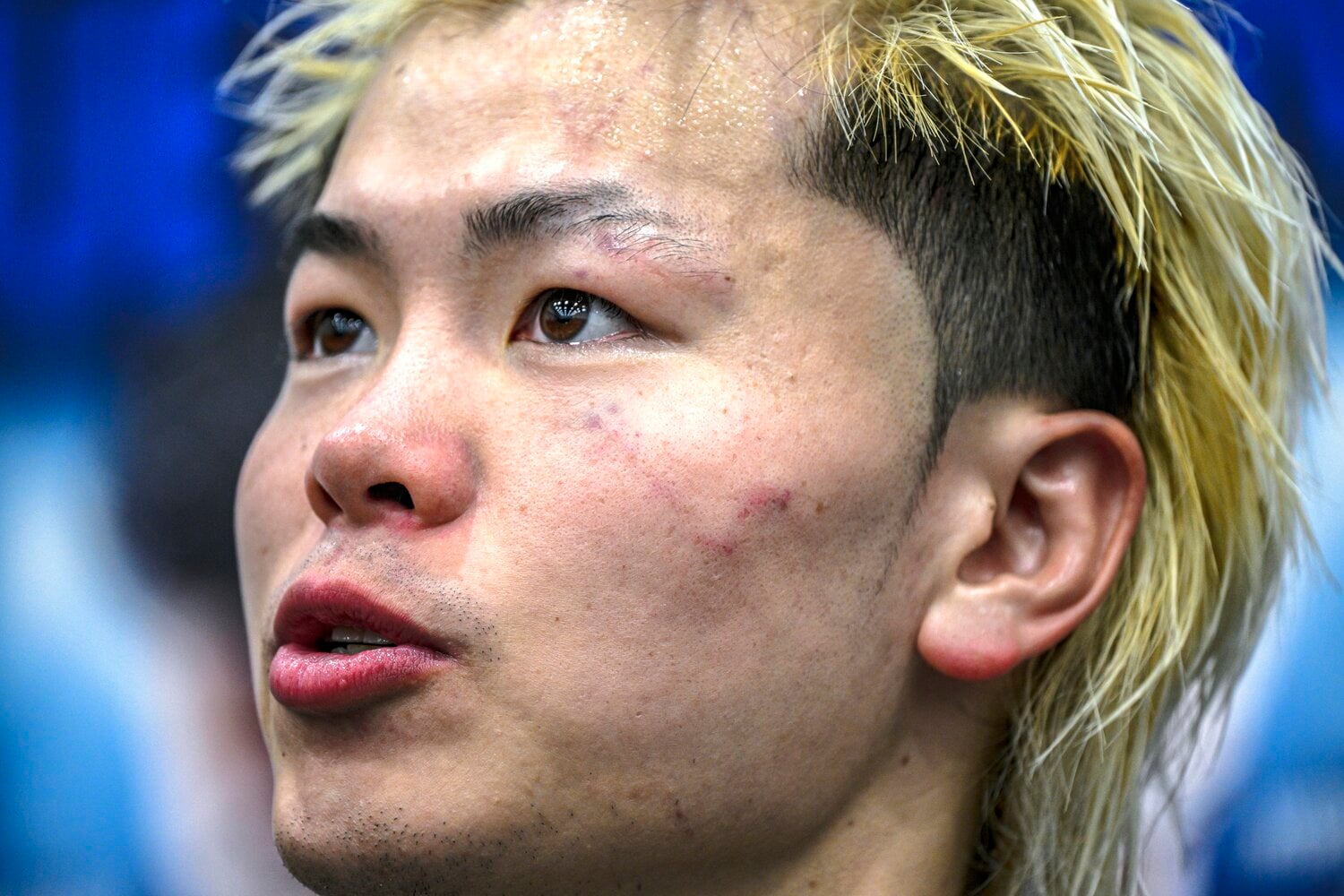 試合後会見での那須川天心。20分以上にわたって報道陣に対応した ©Takuya Sugiyama