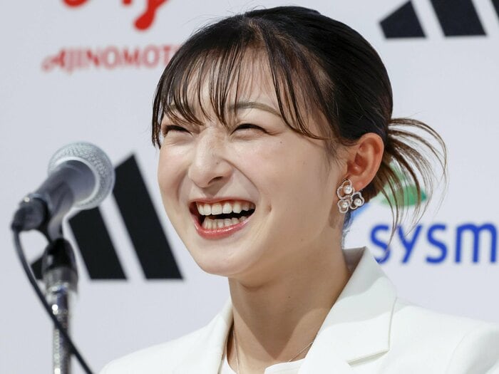 「まさかの結婚発表も！」坂本花織が引退会見で明かした“弱気な一面”「私は守りかなって思います」《トークショーも開催　五輪秘話が聞けるチャンス》＜Number Web＞ photograph by KYODO