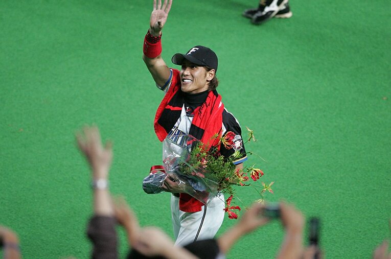 日本ハム時代、数々のパフォーマンスで楽しませた新庄剛志。監督としてどのようなスタンスを取るのか ／ photograph by Hideki Sugiyama