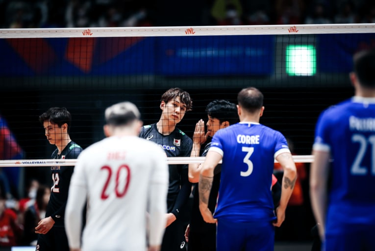 ネーションズリーグ フランス戦　©︎FIVB