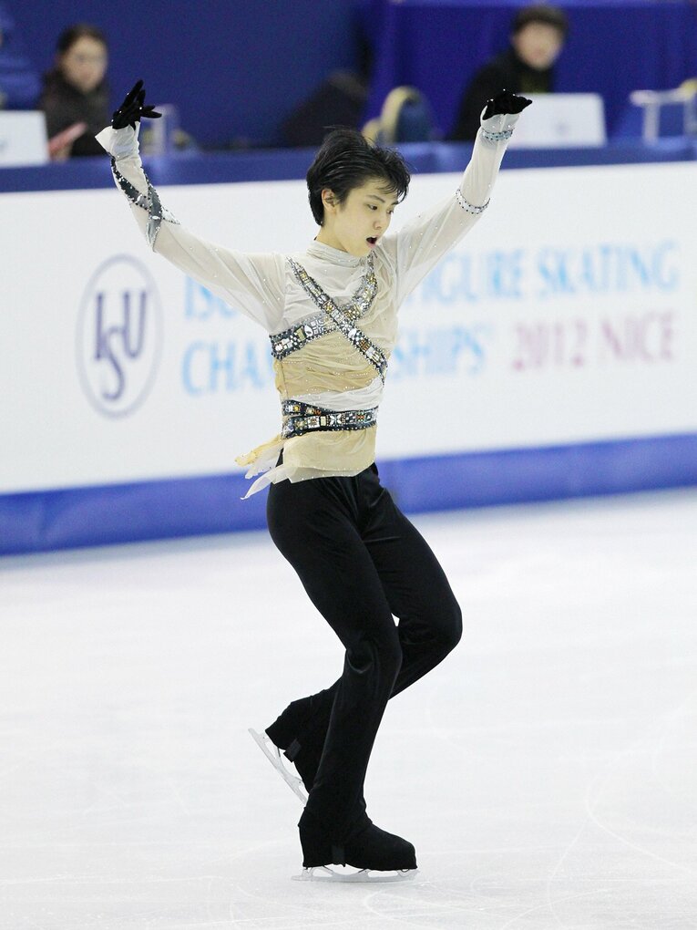 2012年の世界選手権、フリー『ロミオ＋ジュリエット』演技中の羽生　©Hiroki Endo/Asahi Shimbun