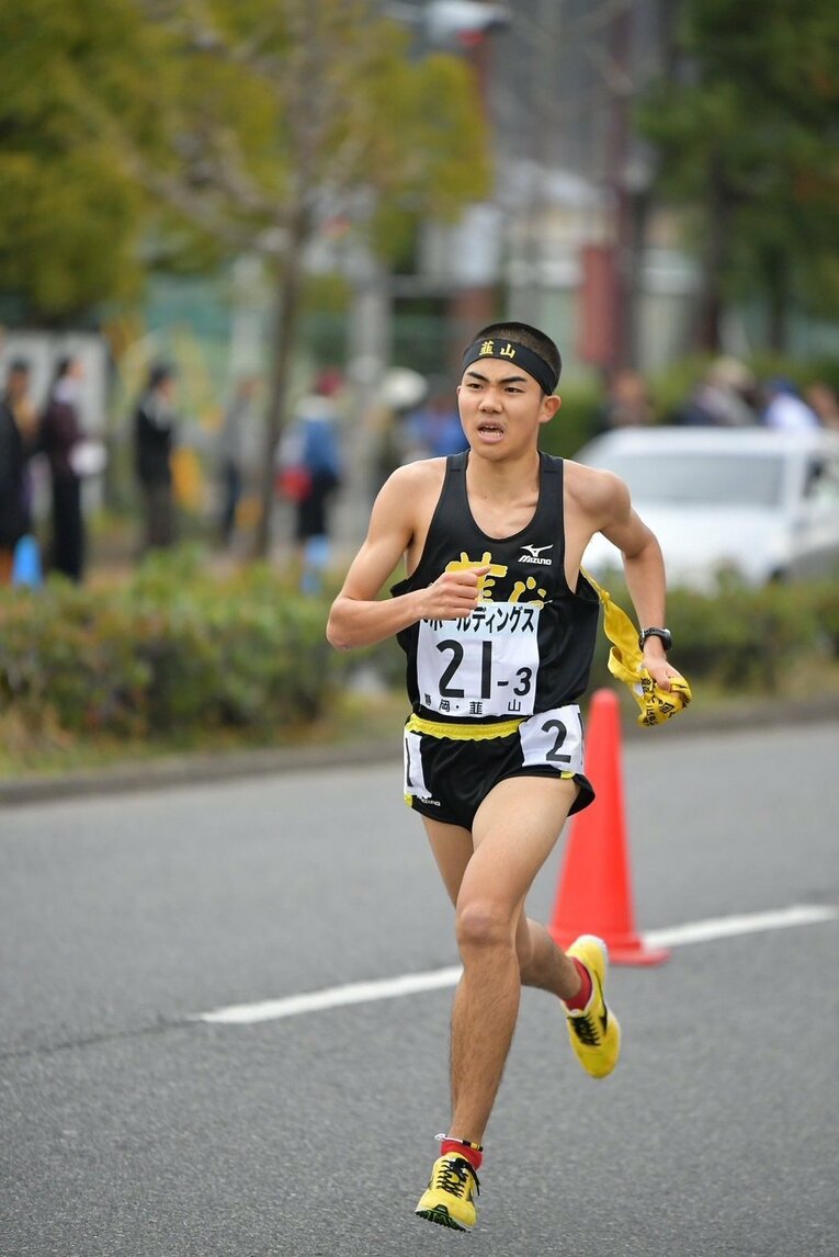 静岡県予選でエース区間の1区を走った小木曽竜盛（写真は都大路で）