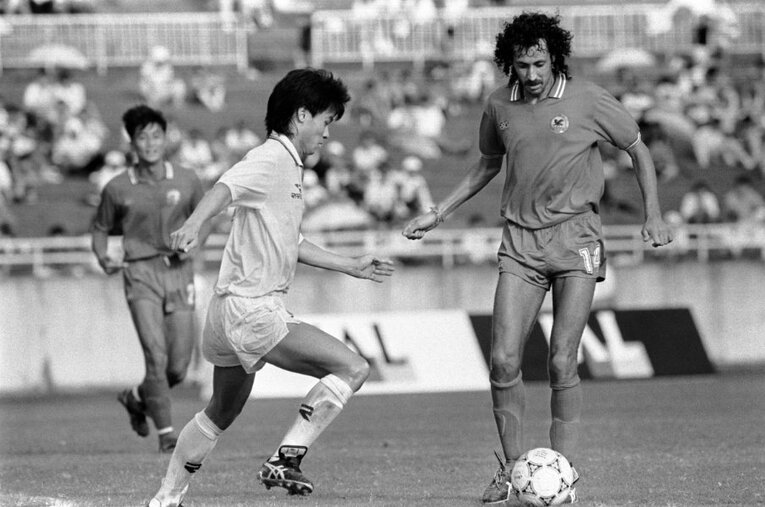 0－1で負けた1991年7月の日韓サッカー定期戦。試合後、ラモス瑠偉は「10年経っても勝てないよ」と首を傾げた ／ photograph by JIJI PRESS