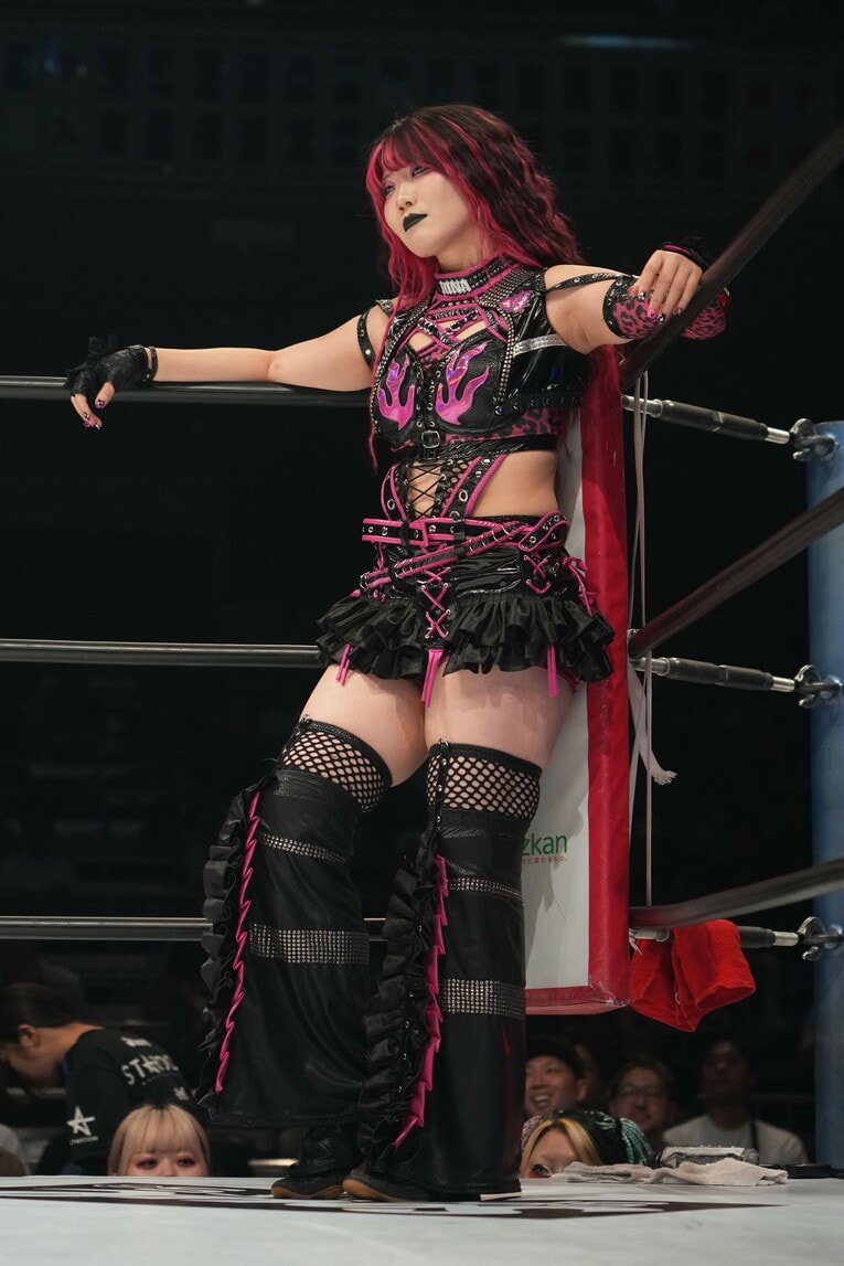 5★STAR GP決勝のリングに立つ吏南。8月23日、両国国技館　©Essei Hara