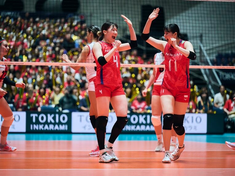 石川真佑、山田二千華／FIVBパリ五輪予選　©︎Yuki Suenaga