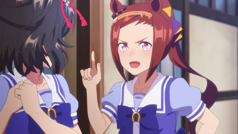 キタサンブラックに声をかけるサクラバクシンオー。このシーンにも深い意味が…（詳細は記事をご覧ください）　©2023 アニメ「ウマ娘 プリティーダービー Season 3」製作委員会