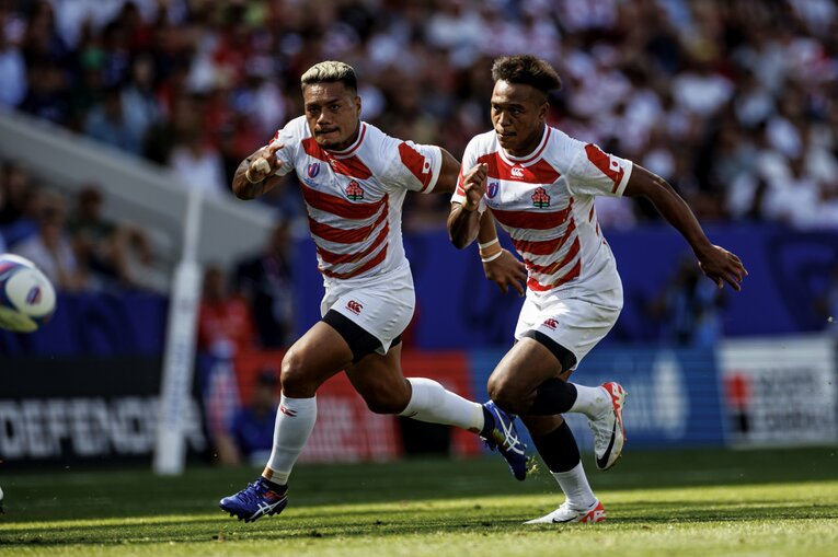 松島幸太朗、レメキ ロマノ ラヴァ（2023年ラグビーW杯チリ戦）©︎Kiichi Matsumoto