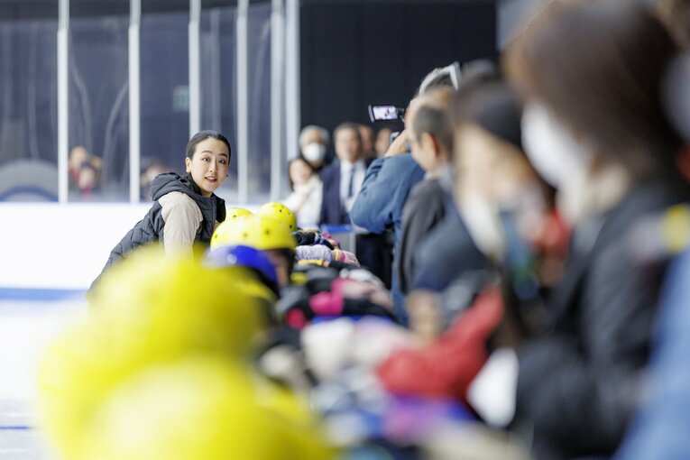 「MAO RINK」オープニングイベントに登場した浅田真央　©Kiichi Matsumoto