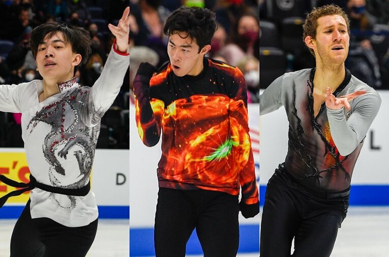 アメリカ代表に決定した、左からヴィンセント・ジョウ、ネイサン・チェン、ジェイソン・ブラウン ／ photograph by Getty Images