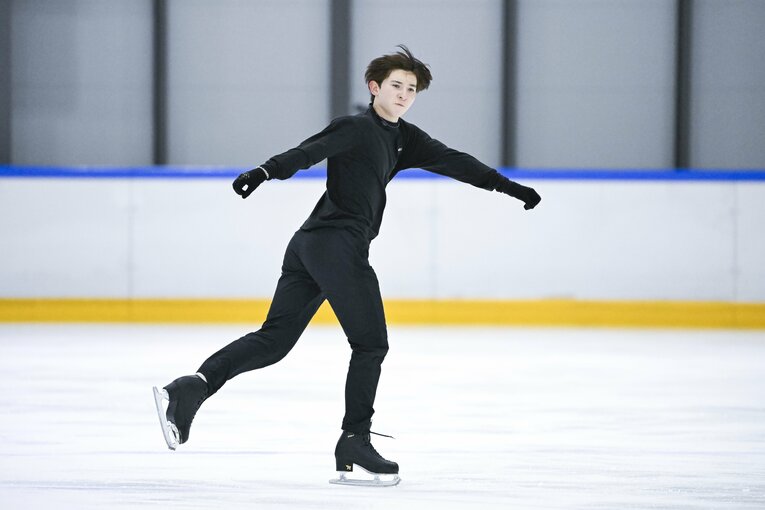 今季よりシニアに参戦するフィギュアジュニア世界王者の中田璃士（17歳）。関西アイスアリーナでの全日本強化合宿にて