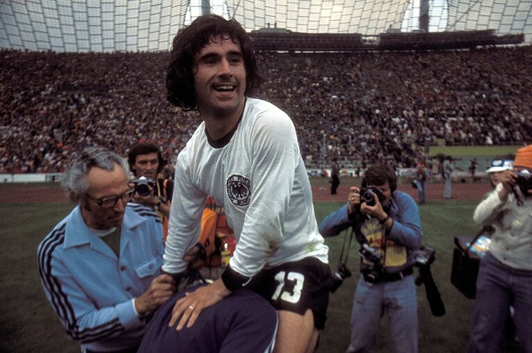 1974年西ドイツW杯で母国の優勝に貢献したゲルト・ミュラー ／ photograph by AFLO