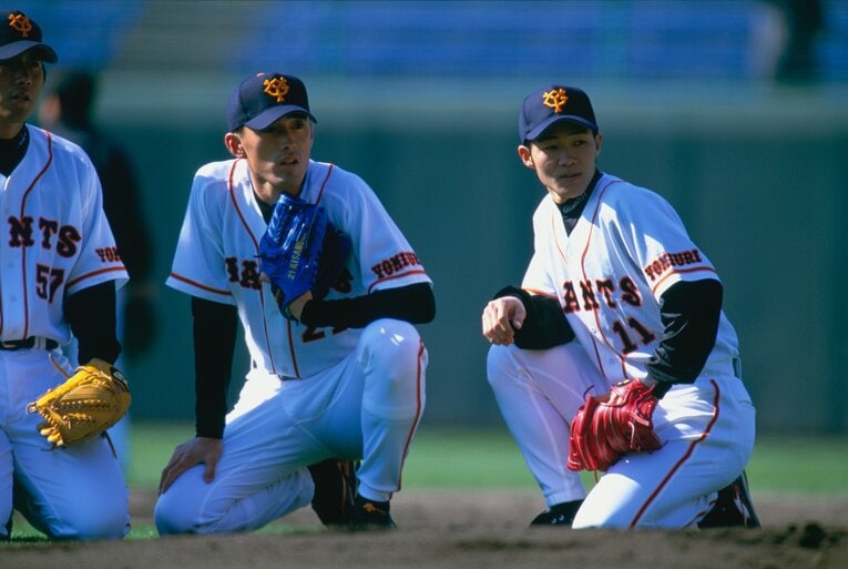同じドラフト自由獲得枠で入団した木佐貫洋と久保裕也　©︎Hideki Sugiyama