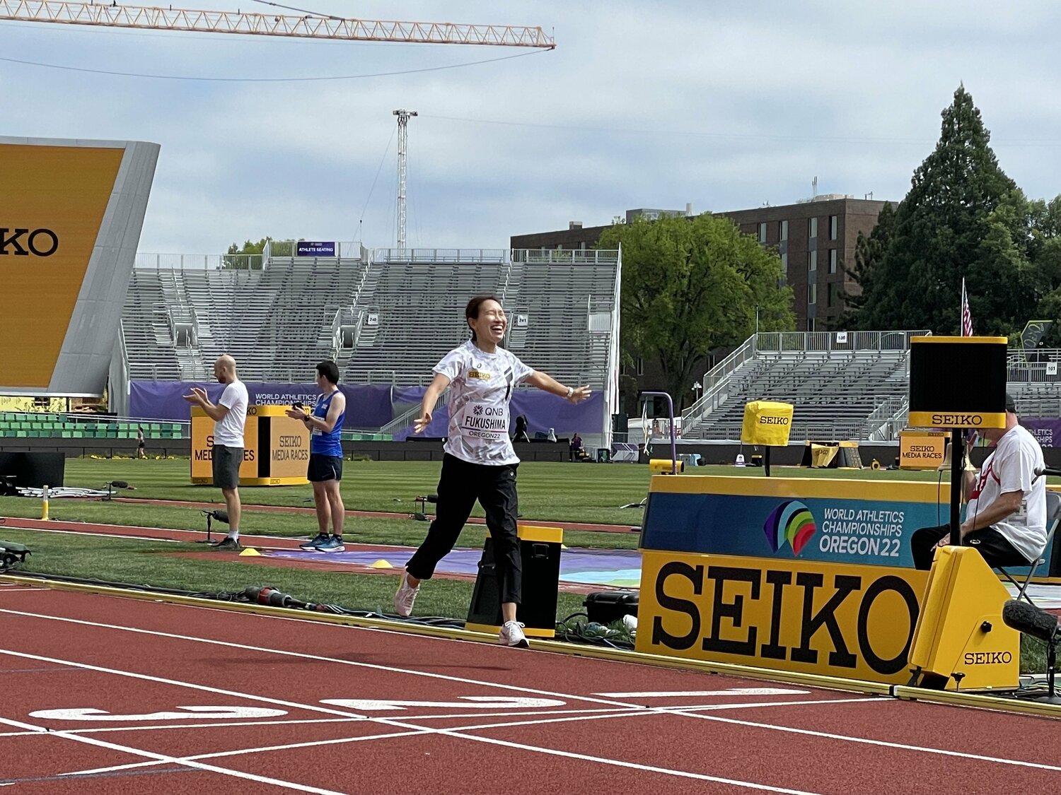 初の800mに挑戦し笑顔で走りきった福島千里さん ©︎Ayako Oikawa