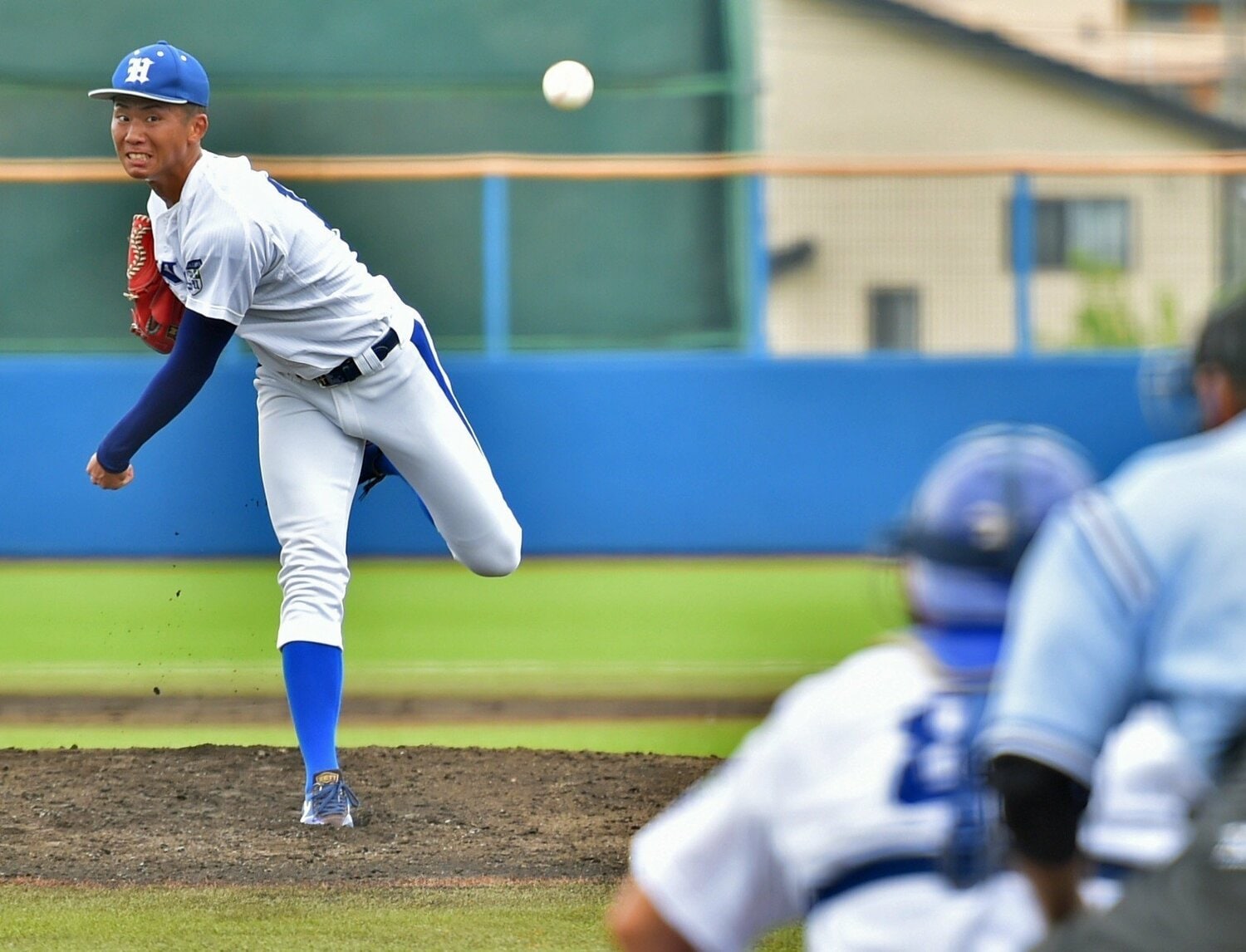 作新学院大戦で好投した白鴎大時代の曽谷（2022年4月）©︎KYODO