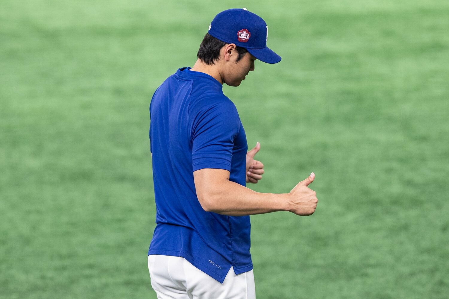 東京ドームで調整する大谷翔平　©︎Nanae Suzuki