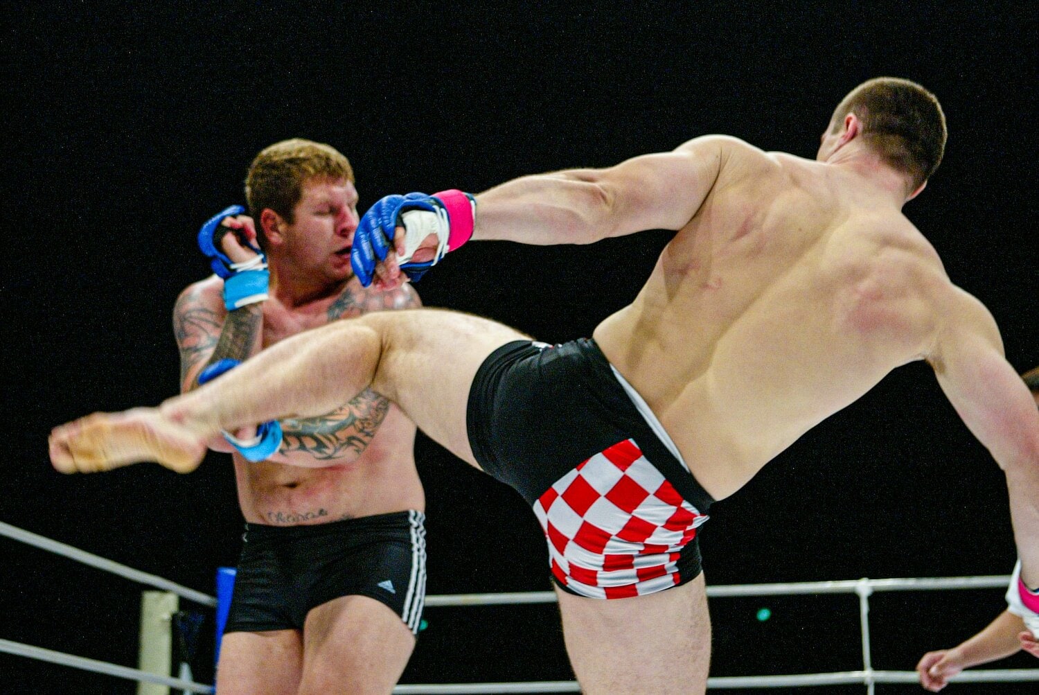 ヒョードルの弟・アレキサンダーの意識を刈り取ったミルコの左ハイキック（連続写真）©Susumu Nagao