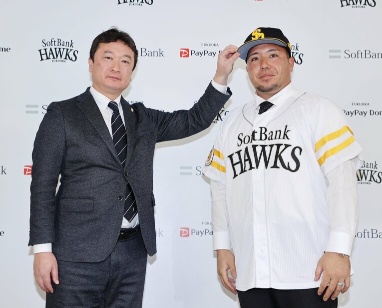 ソフトバンクにFA移籍した山川穂高 ©JIJI PRESS