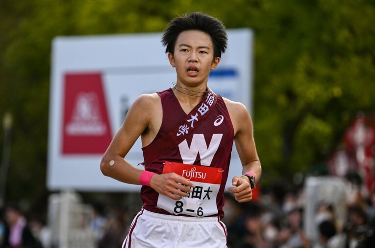 出雲で早稲田のアンカーを任された1年生の長屋匡起。大学駅伝デビュー戦で上々の結果を残した　 ／ photograph by Nanae Suzuki