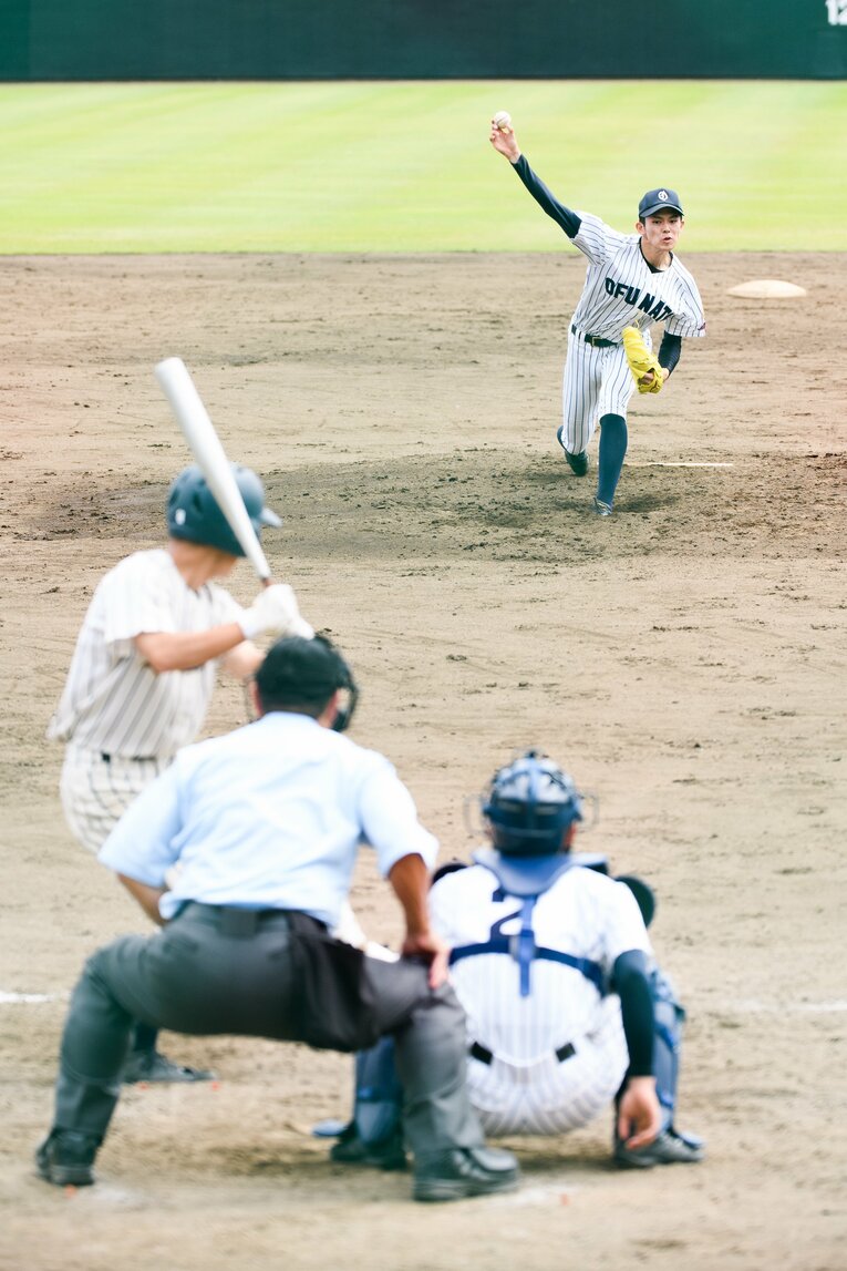 大船渡高時代の佐々木朗希　©︎Asami Enomoto