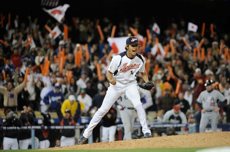 日本が優勝した2009年のWBC、準決勝に登板した際のダルビッシュ　©Getty Images