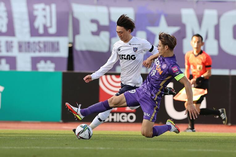 広島戦に途中出場し、238日ぶりに元気な姿を見せた中村帆高　ⒸF.C.TOKYO