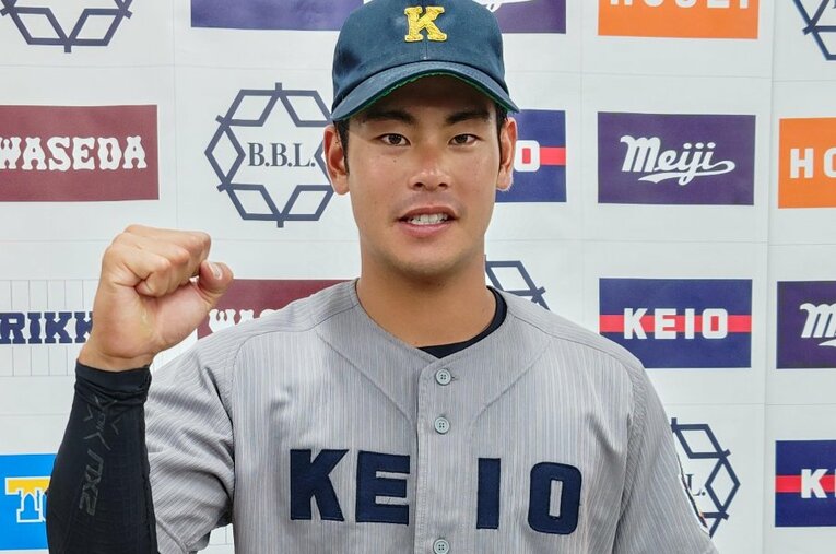 ドラフト目玉ベスト3 外野手編【3】慶応義塾大・山本晃大外野手（180cm82kg・右投左打・浦和学院高）　©JIJI PRESS