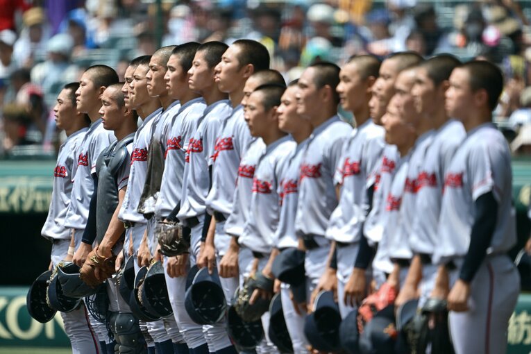 夏の甲子園準決勝、京都国際ナイン　©Hideki Sugiyama