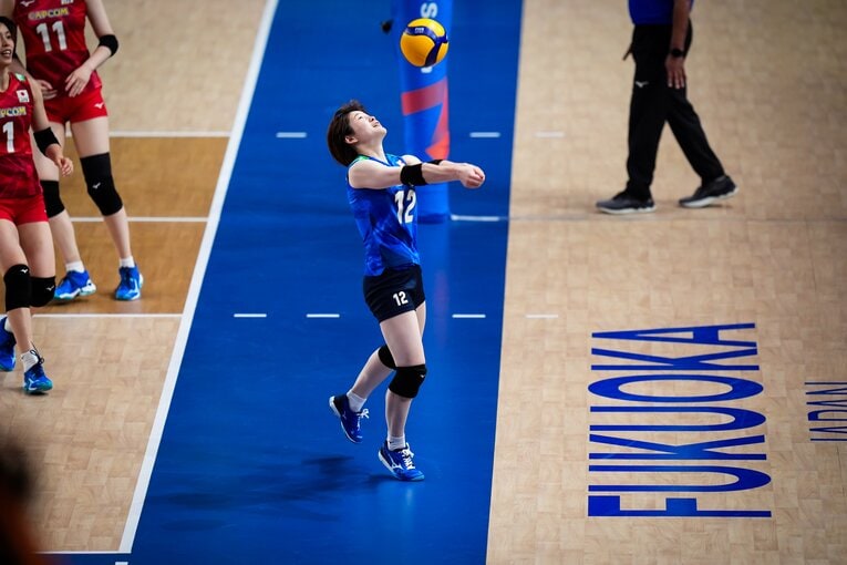 福留慧美（VNL韓国戦）©︎Volleyball World
