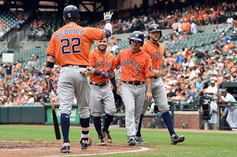 アストロズ時代の青木宣親（2017年）©︎G Fiume/Getty Images