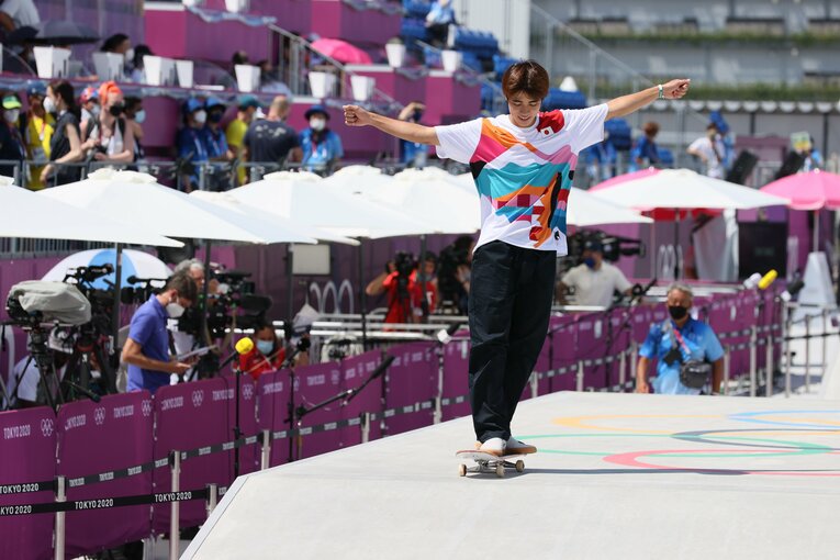 東京五輪で金メダルを獲得した堀米雄斗　©JMPA