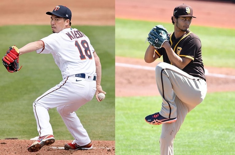 開幕投手を務める前田健太（左）とダルビッシュ有（右）。日本人投手2人が選ばれたのは4年ぶりだ ／ photograph by GettyImages