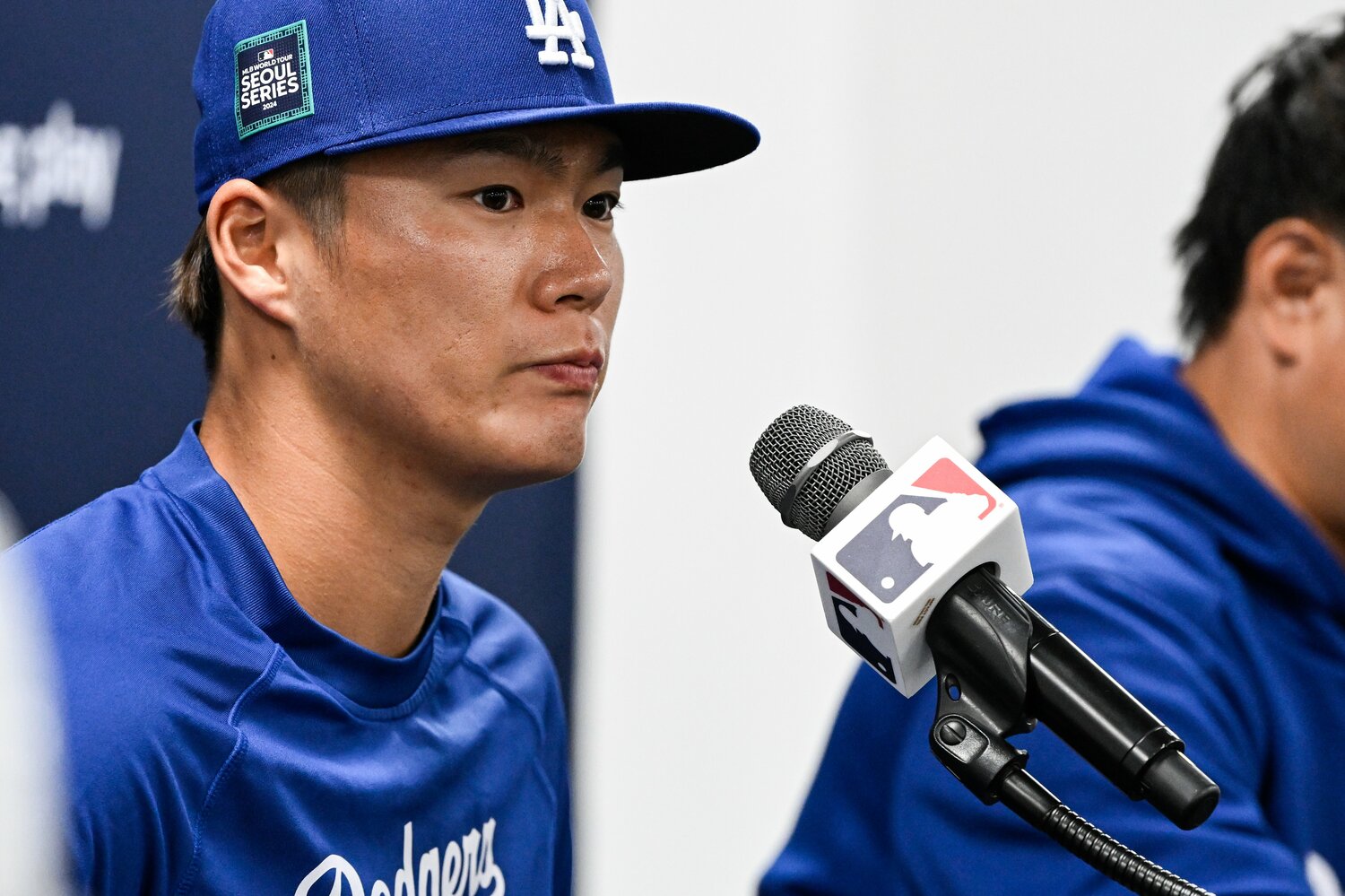 韓国メディアからの質問にも応じた山本　©Nanae Suzuki