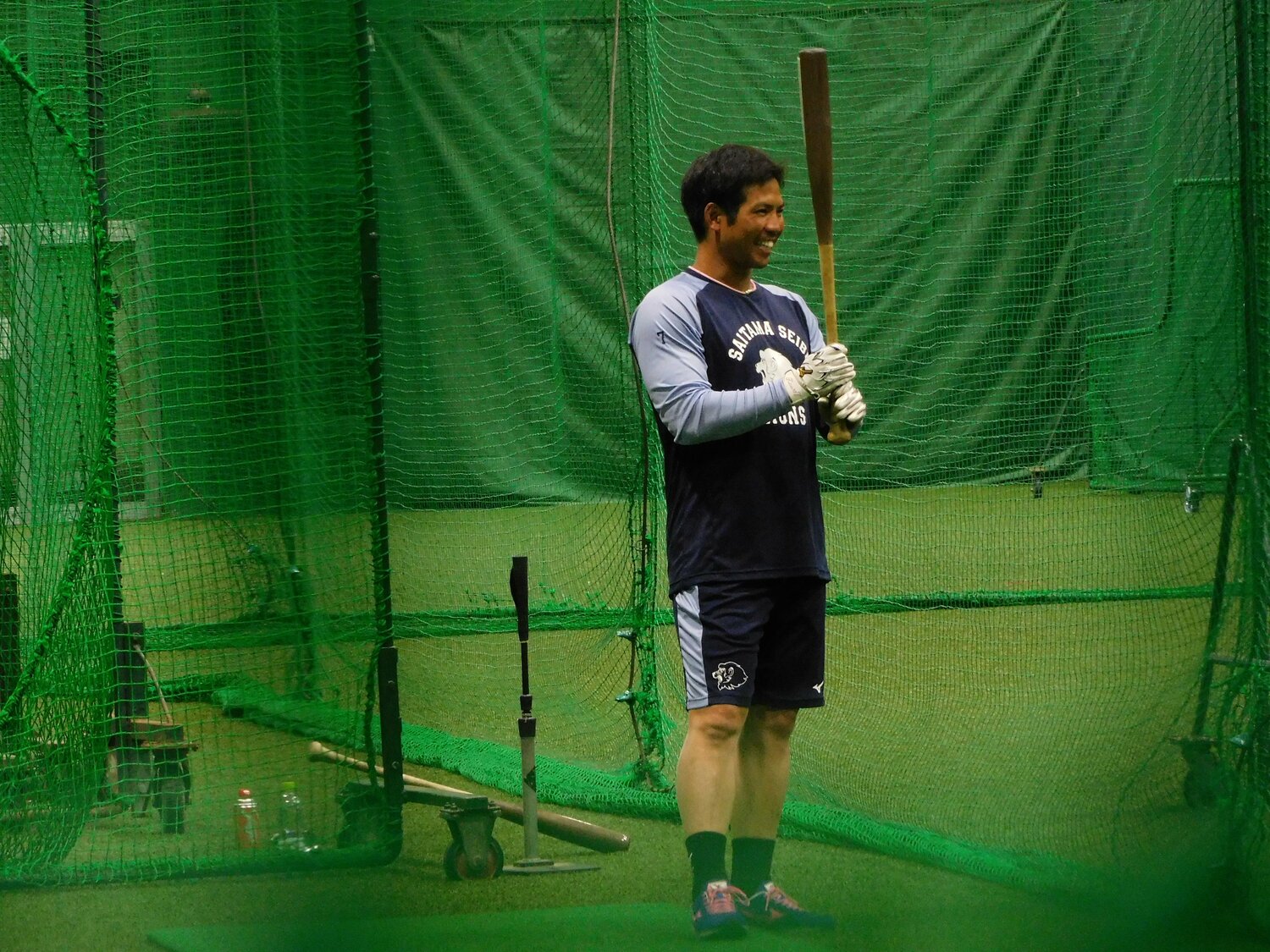 南郷キャンプで自主練習に励む桑原　©Haruka Sato