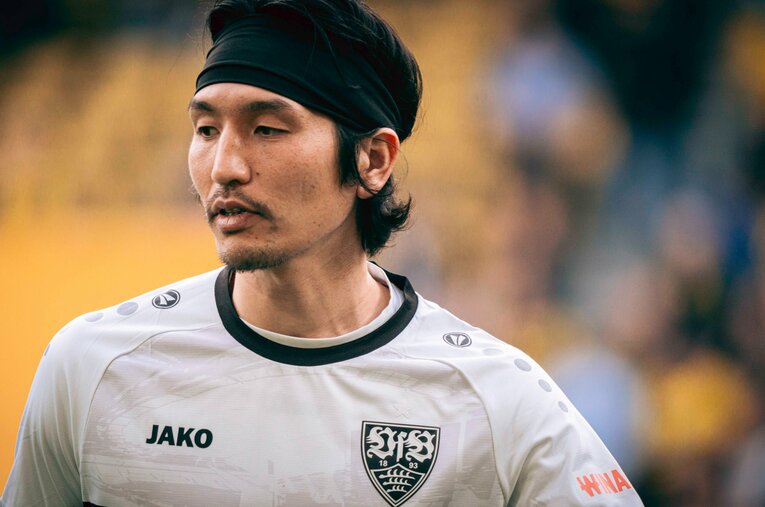 今シーズン限りでシュツットガルトを退団する原口元気（33歳）。チームの躍進を支えたが、出場機会は限られた ／ photograph by Taisei Iwamoto