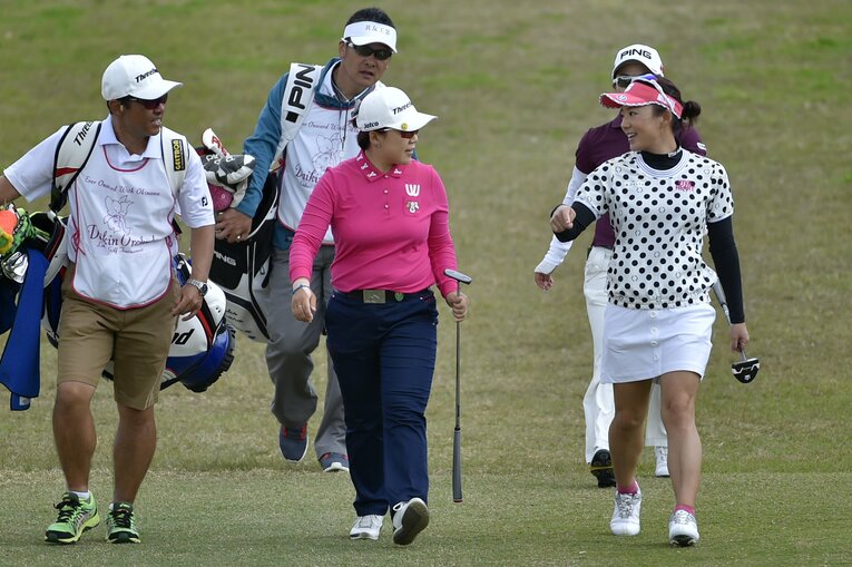申ジエ、有村智恵（2016年ダイキンオーキッドレディス）©︎Takuya Sugiyama