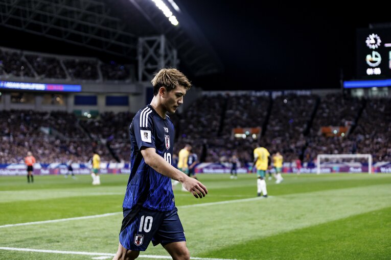 日本代表での堂安律　©Kiichi Matsumoto